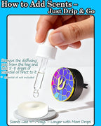 Hebrew Shin Car Vent Clip Air Freshener - Essential Oil Diffuser Refillable with 1 DIY Unscented Pads for Car Jewish Hanukkah Gifts Blue 1.57”