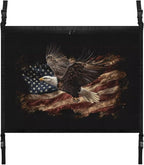 Generic American Flag Eagle Car Ceiling Cargo Net,31.69"x24.02" Reduce Sagging Car Storage Mesh Organizer,Double Layer Roof Mesh Camping Over Landing Gear Cargo Bag,Road Trip Essentials