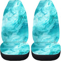 BIGCARJOB Marble Print Car Seat Covers Set for Women Auto Interior Seat Protector Car Accessories Set 2 Pcs Auto Front Seat Covers Saddle Blanket,Universal Fit