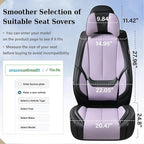 Coverado Universal Seat Covers Front, 2-Pack Universal Seat Covers for Cars, Waterproof Nappa Leather Car Seat Covers with Head Pillow, Auto Protectors Fit for Most Sedans SUV Truck-Black&Purple