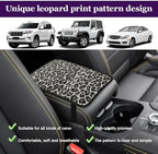 Leopard Cheetah Print African Animal Hunting Auto Center Console Armrest Pad, Car Center Console Cover, Auto Accessories Soft Comfort Armrest Cover Cushion Mat Fit for Most Cars (Black&White)