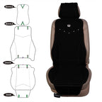Flying Banner car seat Covers seat Cushions Luxe Fit Faux Leather Easy Installation Vehicles Non Slip Premium (Solid Black, 2 x Front Seat Cover)