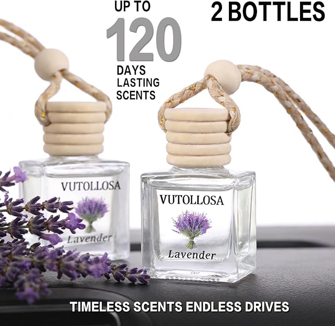 2-Pack Car Air Fresheners, Car Deodorizer, Lavender Scented Air Freshener – Long Lasting Hanging Car Air Freshener for Men and Women, Car Scent Diffuser by VUTOLLOSA