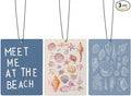 Cute Preppy Beach Car Air Freshener, Pink and Blue Coastal Seashell Starfish Beachy Air Freshener Hanging 3 Pcs for Cars Closet Drawer or Books, Girly Beach Car Accessories Mirror Decor for Women