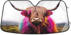 xigua Highland Cow Car Windshield Sunshade Foldable Front Window Sun Visor Protector for Car,SUV,Truck - Keep Vehicle Cool,55 x 27.6 Inch