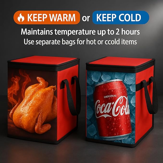 Musbus 2 PACK Extra Large XXXL Insulated Food Delivery Bag Cooler Bags Keep Food Warm Catering Therma for DoorDash