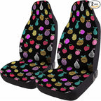 GENANY Power Fruit Car Seat Covers Set of 2, Breathable Front Seat Covers for Truck Sedan SUV, Anime Car Accessories, Anime Gift for Women Men