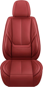 Front Car Seat Covers, Leather Car Seat Covers, Fit for Most Cars SUV and Most Sedan Red