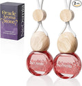 Hanging Car Air Freshener, 2 Pack Glass Car Scent Decor with Decorative Crystals, 6 Scents, Oud Wood, Long-Lasting Fragrance, Budget Friendly