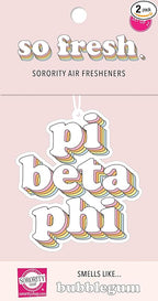 Sorority Shop Pi Beta Phi Retro Air Freshener - PBP Bubblegum Scented Air Freshener – Sorority Retro Design Air Freshener for Car or Dorm– Sorority Gift, Charm Paraphernalia