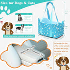 Cullaby Center Console Dog Car Seat for Small Dogs Under 15lbs,Detachable Washable Booster Pet Car Seat Travel Bed with Storage Pockets and Seat Belt(Blue)