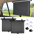 2PCS Car Window Shades for Baby, 18" x 20" Retractable Car Shades for Side Window with Suction Cups, Blocks Heat and UV Rays Glare Protection, Baby Auto Accessories for Vehicle House Office Window