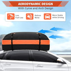 21 Cubic Ft Rooftop Cargo Carrier, Waterproof Car Roof Bag for Vehicles with or Without Rack, Soft Roof Top Luggage Bag for Travel, Camping, Moving(Soft car roof Bag, 21 Cubic feet)