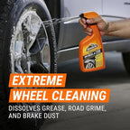 Armor All Wheel Cleaner and Tire Shine Kit, Heavy Duty Car Wheel Cleaner, Extreme Tire Shine Spray and Wash Brush - 3 Count