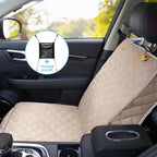 Deluxe Dog Seat Cover for Front Seat-More Durable Waterproof Front Seat Protector, High Heat Resistant and Nonslip Front Seat Cover for Dogs Kids, Universal Size (Beige)