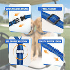 Dog Seat Belt Tether for Golf Cart, Adjustable Golf Dog Collar Leash for Car, Pet Dog Seat Belt Harness for Golf Cart Pet Safety Protection to Prevent Accidental Injury (Blue)