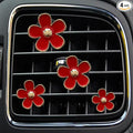 4PCS Daisy Flower Air Vent Clip Air Conditioning Outlet Clip Car Air Freshener Clip Car Interior Decor Charm Colorful Car Interior Accessories for Girls Women(Red)