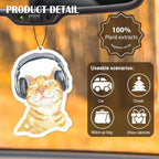 Funny Cat Car Air Freshener 4 Pcs, Cat Lover Mom Lady Gifts Hanging Air Freshener for Cars Closet Drawer Books, Cute Pet Kitten Car Accessories for Women Girls