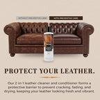 Hide Bracer Leather Cleaner and Conditioner 8 Fl oz | Cleans, Conditions, Protects | Prevents Drying, Cracking & UV Fading of Finished Leather, Furniture, Car Seats, Saddles & Purses