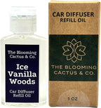 1 OZ Premium Car Diffuser Refill Oil – 2 Pack Long Lasting Fragrance Oil for Car, Home & Office | Compatible with Most Diffusers |Fresh, Pleasant Scent for Every Space (Black Ice + Iced Vanilla Woods)
