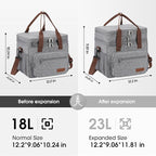 Maelstrom Lunch Box, 23L Insulated Lunch Bag, Expandable Double Deck Cooler Bag, Lightweight Leakproof Tote Bag With Side Tissue Pocket, Suit For Men and Women (B. Gray)