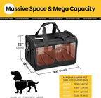 Dog Carrier Soft Sided, Large Cat Carrier with Inner Safety Leash, Pet Transport Carrier for Large Cats and Medium Dogs up to 20 Lbs, Collapsible Travel Puppy Carrier Bag -Black L
