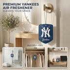MLB New York Yankees Car Air Freshener - Team Logo Scented Hanging Air Freshener, Blue Shield Design with "NY Yankees" Logo, Sports Fan Auto Fragrance for Cars, Trucks, Home (2 Pack)