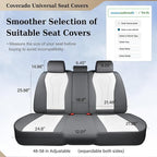 Coverado Rear Seat Covers, White Car Seat Cover, Back Seat Cover, 3-Pieces Luxury Car Seat Cushion, Leather Seat Cover Seat Protector Universal Fit Most Cars