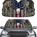 GENANY Hunting Car Sun Shade for Car SUV Truck (55x30 inches), Deer Skull Sun Shade Windshield, Shades for Front Windows, Protector Blocks UV, Car Decor