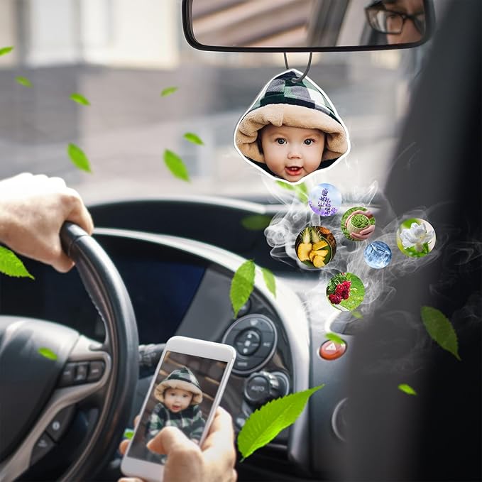 Custom Car Air Freshener with Picture Logo Personalized Bulk Air Fresheners for Car Wardrobe Bathroom Hanging Decoration (Crop-6PCS)