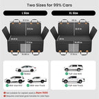 REEVAA Dog Car Seat Cover for Back Seat, Hard Bottom Dog Hammock, Pet Bed Extender for 2-4 Large/Medium Dogs, Waterproof Seat Protector, Universal L Size for SUV Medium Truck, Black+Orange