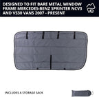 VanEssential Insulated Magnetic Blackout Window Cover Designed for Mercedes-Benz NCV3 & VS30 Crew Window with Bare Metal Window Frame ONLY (Van Years 2007 to Current Model) - Charcoal Gray