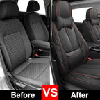 Fit for 98% of Mercedes Benz Car Seat Covers with Headrests, Premium Nappa Leather Seat Cover, Fully Wrapped Protect Modern Style Seat Cover (2-Seat Luxury, Black & Coffee)