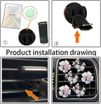 6 Pcs Bling Flower Air Vent Clips, Cute Daisy Car Air Fresheners Vents Clips Car Diffuser Rhinestone Car Interior Decoration Charm Diamond Decor Bling Accessories for Women Girls, Decorations