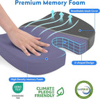 Seat Cushion, Office Chair Cushions, Car Seat Cushion, Non-Slip Sciatica & Back Coccyx Tailbone Pain Relief Chair Pad, Memory Foam Butt Pillow for Computer Desk, Wheelchair, Driving (Grey)