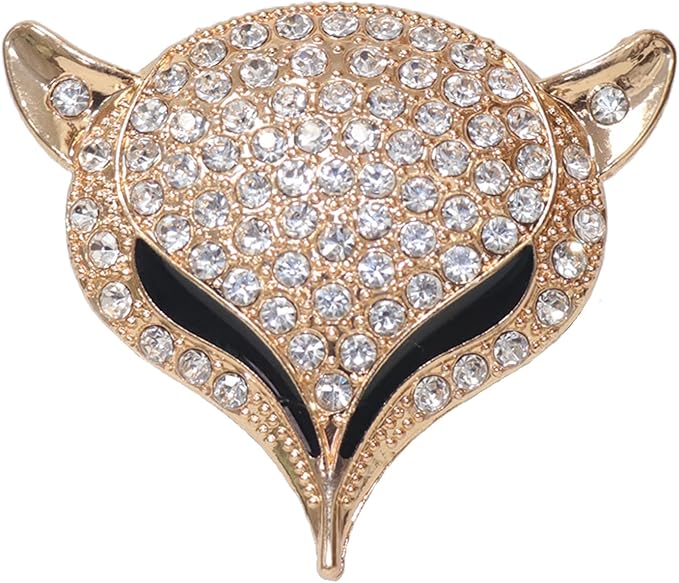 HungMieh 1PCS Bling Car Accessories for Women, Rhinestone Car Décor Interior, Car Charm Air Vent Clip with Pads for Fragrance (Fox Gold)