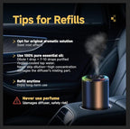 Smart Car Air Freshener with Star Light & Diffusers Oil Refills, Auto On/Off Aroma Diffuser, 3 Adjustable Mist Modes Rechargeable Aromatizante para Carro - Car Diffuser (New Car Smell*4)