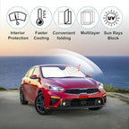 Windshield Sun Shade Custom Fit for 2019-2023 2024 2025 Kia Forte Accessories Foldable Sunshade Sun Blocker Protect Car from Sun Rays & Heat Damage Keep Car Cooler