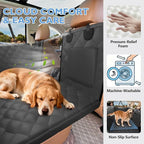 Back Seat Extender for Dogs-Large Space, Upgraded Egg Crate Foam Soft Dog Car Seat Cover Holds 420lb, Sturdy Backseat Extender for Dogs, Waterproof Pet Car Bed Dog Hammock for Car, SUV, Truck