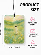 Wildflower Forest Jesus Christian Car Air Freshener 4 Pcs, Floral Wreath Meadow Religious Hanging Air Freshener for Cars Closet Drawer Books, Christian Car Accessories Mirror Decor for Women