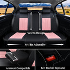 FLORICH Leather Seat Covers Pink Car Seat Covers Full Set Car Seat Protectors 5 Seats Driver Seat Covers Fit for Most Cars Trucks SUV