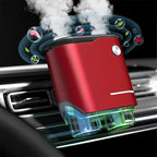 Smart Car Air Freshener, Dual-Channel Diffuser, Long-Lasting Scent Air Freshener Three Adjustable Modes, Aromatizante Para Carro With 4pcs Aromatherapy Oil Oils Rechargeable Intelligent Red