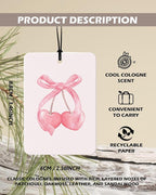 Coquette Girly Western Cologne Car Air Freshener 4 Pcs, Preppy Cowgirl Ribbon Poker Cherry Hanging Air Freshener for Cars Bathroom Dorm Books Decor, Cute Accessories Gifts for Women Girls