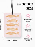 Pink Summer Beach Car Air Freshener 4 Pcs, Coastal Preppy Fish Conch Shell Starfish Ocean Hanging Air Freshener for Closet Drawer Books, Girly Beachy Car Accessories Mirror Decor for Women