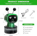 Smart Cute Robot Car Air Freshener, Fine Spray Car Aromatherapy Machine with Four-Gear Adjustment, Auto On/Off Mini Robot Fillable Essential Oil Diffuser for Vehicle Home Office (Flower)