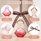 Mudder 50 Pcs Gradient Hanging Car Air Freshener Empty Clear Glass Diffuser Bottles for Essential Oils Perfume Pendant for Women Guests Wedding Favors Employee Appreciation Gifts(Rhombus,Colorful)