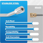 M MINGLE Pressure Washer Extension Wand - Gutter Cleaner Attachment - 30°, 90°, 120° Curved Rod, 1/4" Quick Connect, 4000 PSI