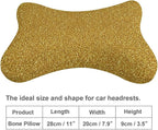Headrest Pillow for Car Seat, 2 Pcs Memory Foam Neck Support Pillow for Neck Pain Relief, Compatible with Beautiful Gold Bling Glitter Sparkles Pattern Car Office Soft Travel Pillow