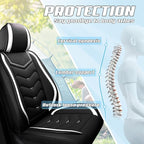 Car Seat Covers Fit for Toyota rav4 2000-2026, Stylish Sport Seat Covers, Waterproof Wear-Resistant Premium Nappa Leather Car Seat Cover.(2 Pcs Front/Black White)