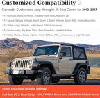 Coverado JK Seat Covers 2 Door Fullset for Jeep Wrangler, Waterproof Leather Car Seat Covers for Truck Automotive Seat Covers Custom Fit for 2013-2017 Jeep Wrangler Seat Covers Full Coverage(Gray)